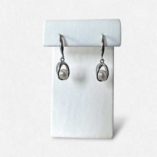 Laine Cage Drop Pearl Earrings