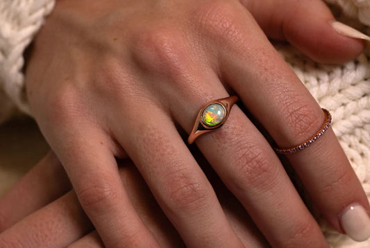 Bloom Ring 18ct Rose Gold and Australian Opal ONE ONLY