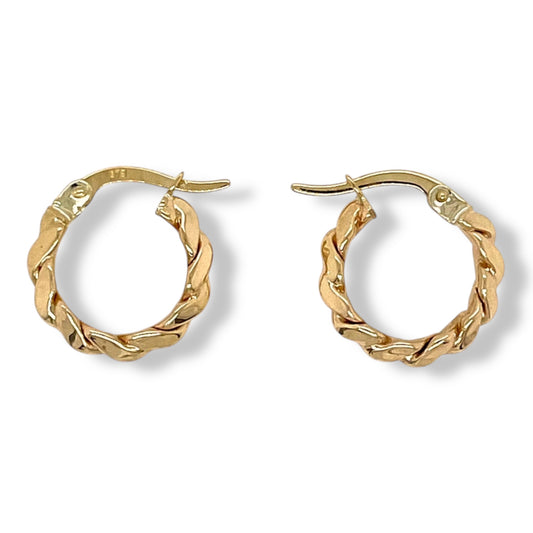 9ct Yellow Gold Small Twist Hoop Earrings