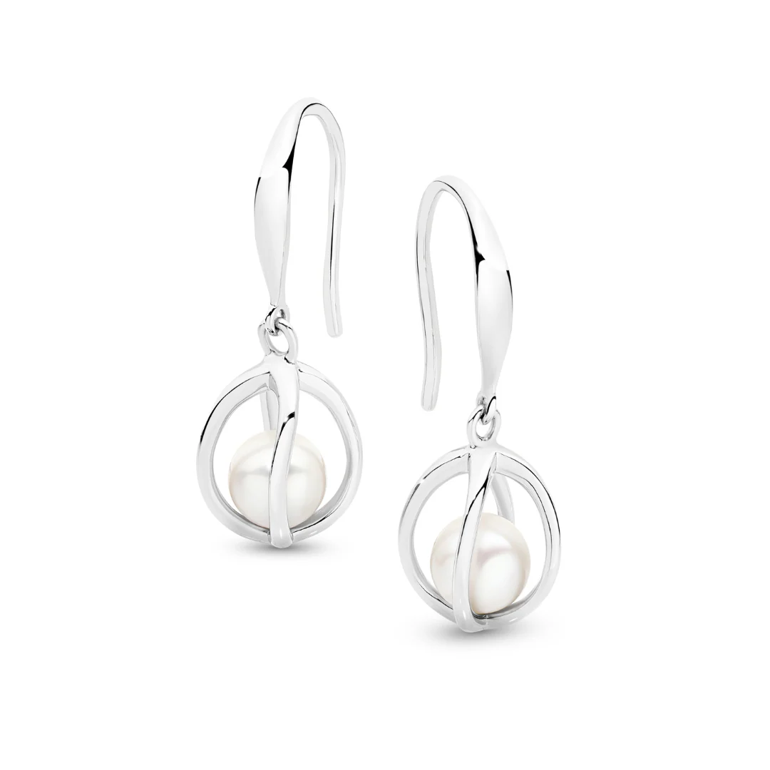 Laine Cage Drop Pearl Earrings