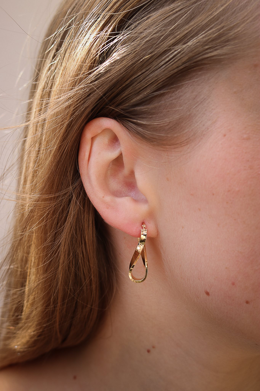 9ct Yellow Gold Infinity Earrings