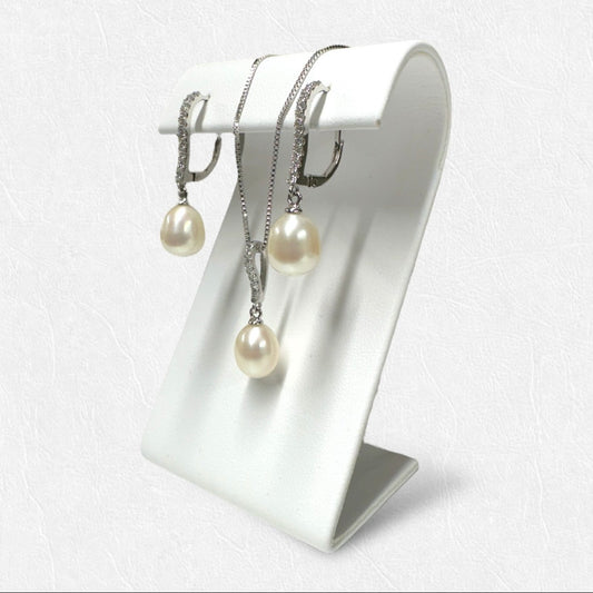 Eliza Pearl and CZ Bridal Set