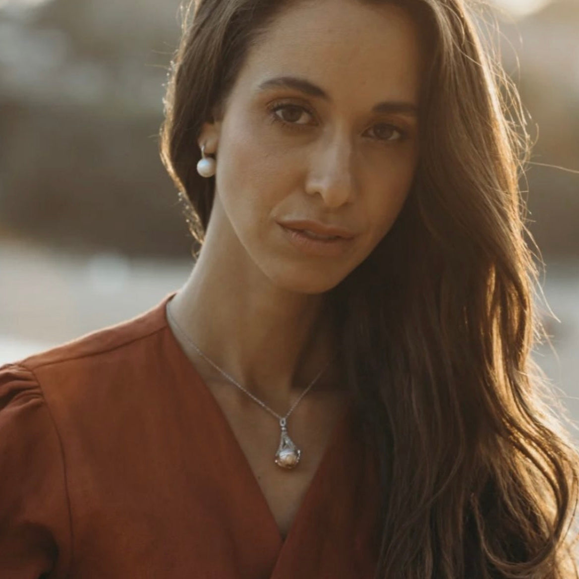 Love in Paris 14ct Rose Gold Diamond Lavalier Necklace