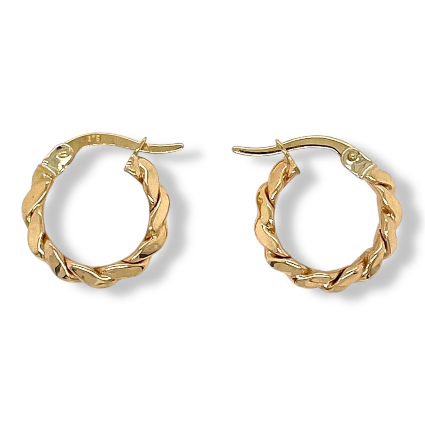 9ct Yellow Gold Small Twist Hoop Earrings