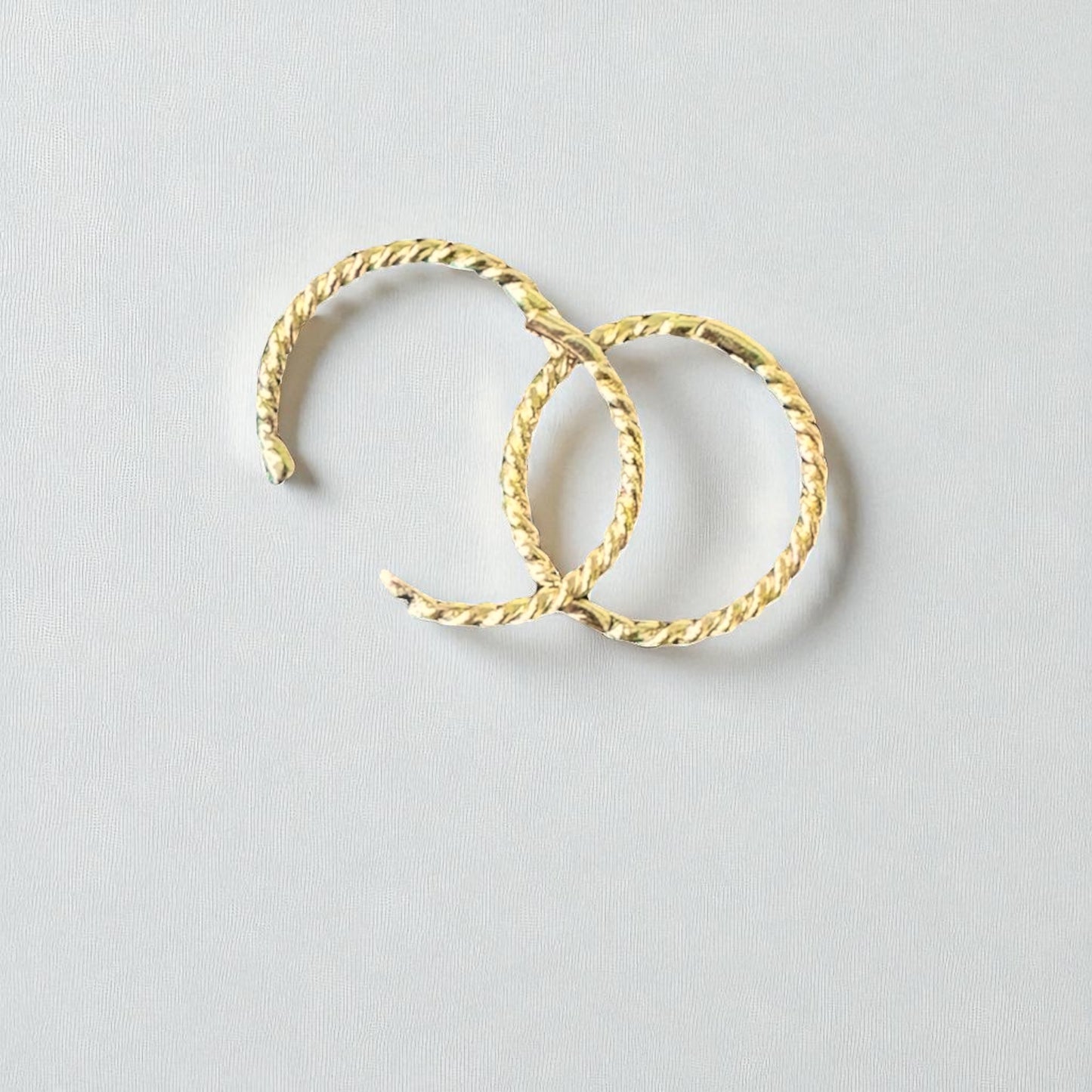 9ct gold twisted sleeper earrings hoops 12mm 9mm 