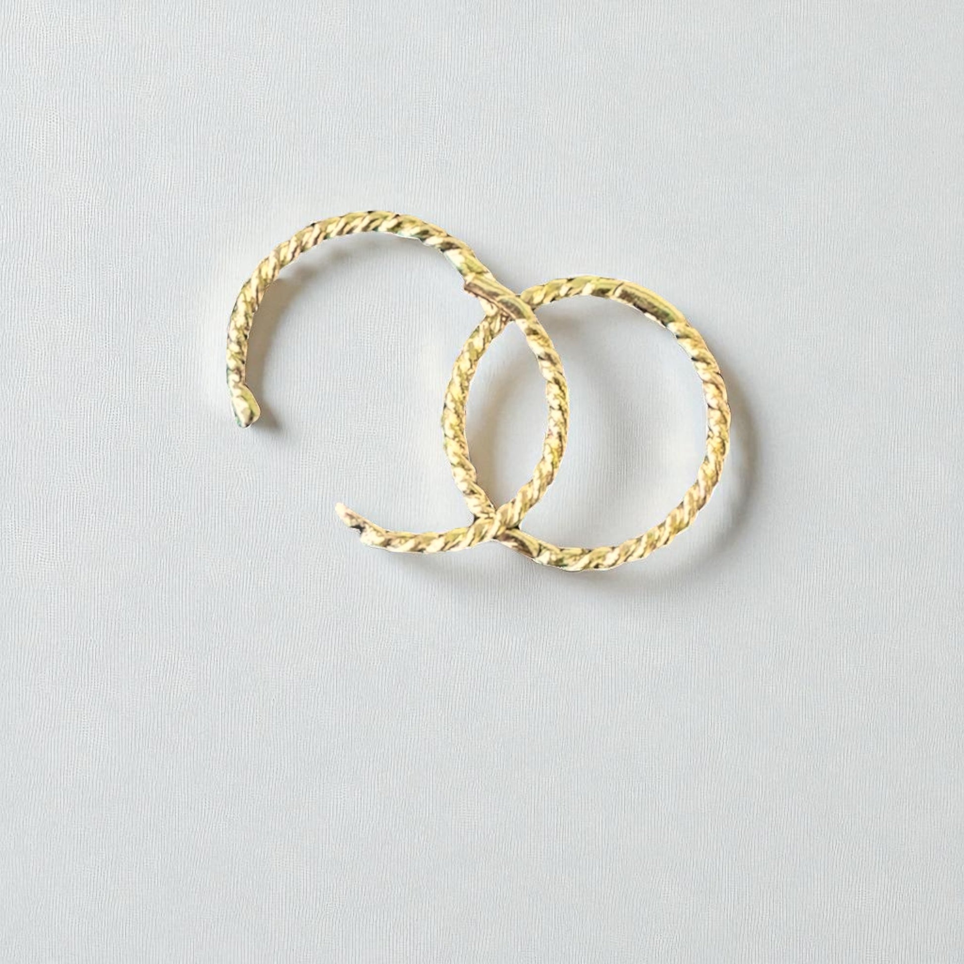 9ct gold twisted sleeper earrings hoops 12mm 9mm 