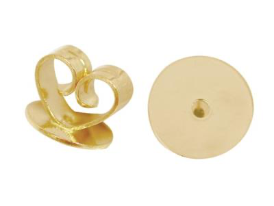 9ct Gold earring butterflies scrolls backs