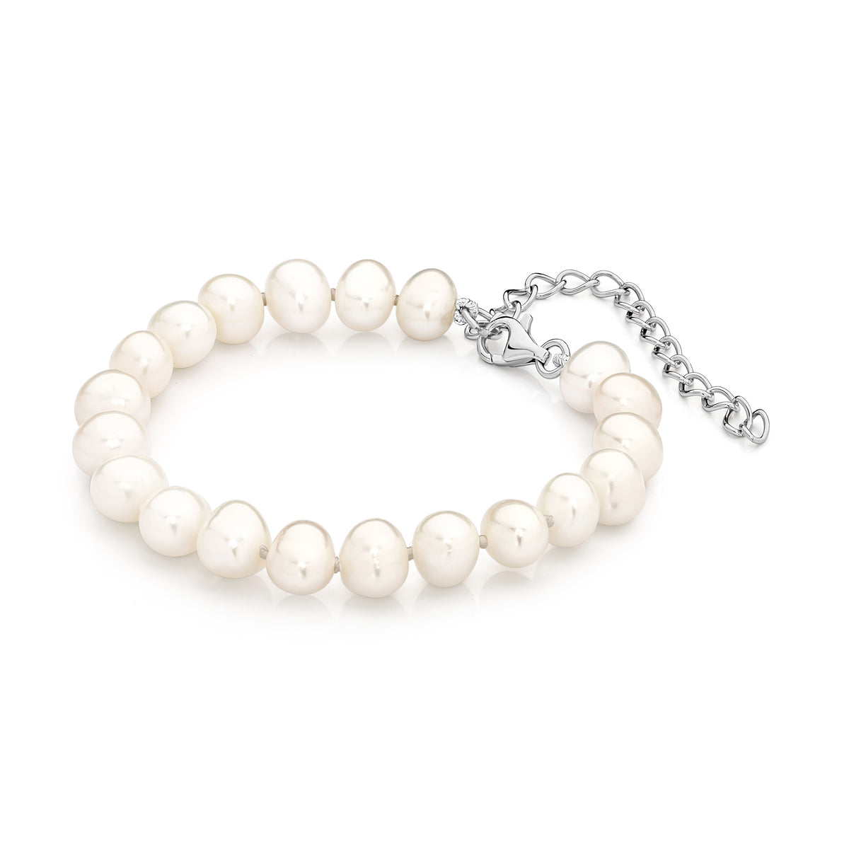 Violet Pearl Bracelet with Extension Chain